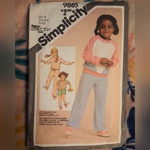 🙂3/15 Simplicity vintage pattern size 3 4 and 5💐🌼🌺🌷🎀🐰🌈🐇🍭🦄 9883